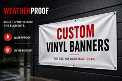Custom Vinyl Banner 13oz Heavy Duty Waterproof UV Resistant Fast Ship