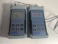 EXFO FOT-90A, FLS-210B Fiberoptic Power Meter Optical Power Test Set S-4358/G