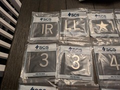 NOS SCS Elevator ADA Braille Jamb Plate Set Stainless 4″x4″ LL 1R 1-12