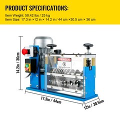 VEVOR 370W Electric Wire Stripping Machine 0.06-1.5in Power Cable Stripper