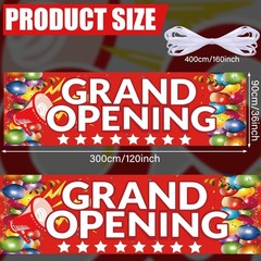 Grand Opening Banner 3×10 ft New Store Oxford Cloth Advertising Sign & Rope