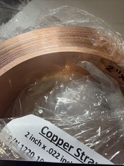 Copper ground strap Flat- 2 Inch wide .022 in Thick – 10 FT roll Pure Copper.