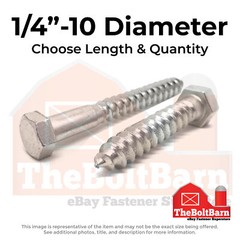 1/4″ Stainless Steel Hex Lag Screws (Choose Length & Qty)