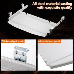 22″x27″ Steel Keyboard Tray Under Desk Drawer Sliding Pull Out w/360° Mouse Tray