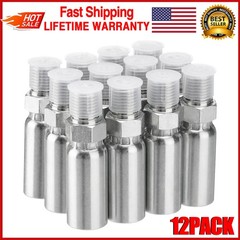 12Pack 1/4″ Hose x 1/4″ NPTF Male Hydraulic Hose End Fitting w/ Protection Cover