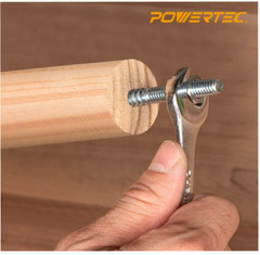POWERTEC QHB1003 3/8″-16 x 3″ Hanger Bolts With 2 Hex Nuts – Pack of 50
