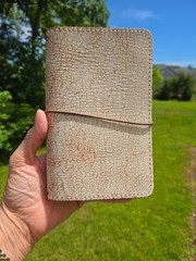 Foxy Fix Leather Notebook Cover, Off White Snowflake, 4.5″x7.25″, Quad Elastics