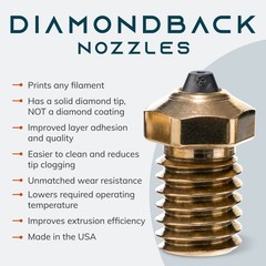 Diamondback Nozzles – V6 Compatible – Polycrystalline Solid Diamond Tip 0.8mm