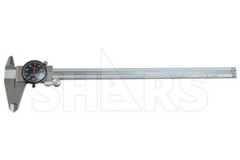 SHARS 12″ DIAL CALIPER SHOCK PROOF .001″ STAINLESS 4WAY BLACK FACE P}