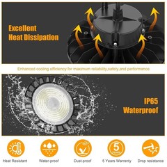 6 Pack 150W UFO Led High Bay Light Industrial Commercial Factory Warehouse Light
