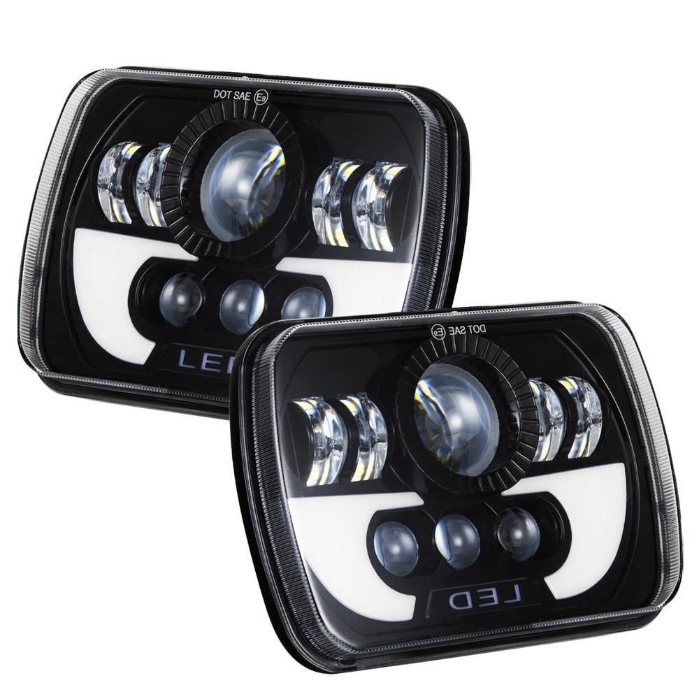 5x7in Headlight Nissan Hardbody 90-97 H6054 Sealed Beam Hi/Lo DRL DOT IP68 Pack2