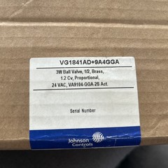 Johnson Controls Vg1841AD+9A4GGA 3w Ball Valve 1/2” Brass 1.2 Cv Proportional