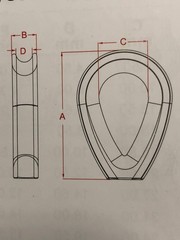 2 Pieces Stainless Steel 316 1/4″ (6mm) Wire Rope Thimble Casting with Closed…