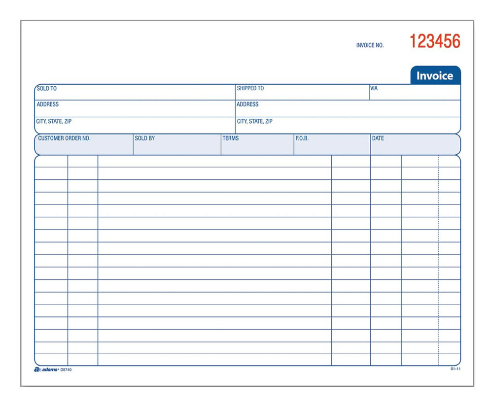 Adams Invoice Book, 2 Part, Carbonless, 50 Count (Pack of 1), White/Canary