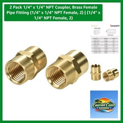 2 Pack 1/4″ x 1/4″ NPT Coupler, Brass Female Pipe Fitting 1/4″ x 1/4″ NPT Fem…