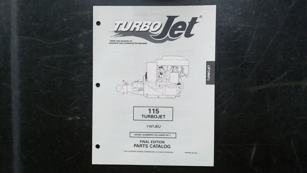 OMC TurboJet 115 Turbojet Parts Catalog 115TJEU 1997 Final Edition