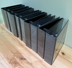 Binders 3.5″ inch 10 Pack Black 3-Hole Resemble New With pockets Hole Binder
