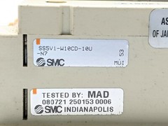 SMC SS5V1-W10CD-10U-N7 Manifold w/ 10x SV1100-5FU Solenoids