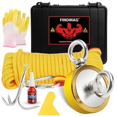 FINDMAG Double Sided Fishing Magnets 1000 lbs Pulling Force Fishing Magnet Kit w
