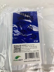 100 Clear Drawstring Bags 12″ x 18″ Travel Shoe Bags 2 mil Waterproof