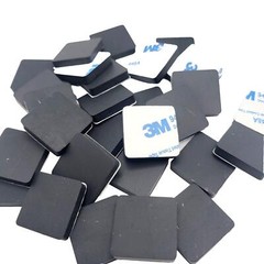 3/16″ Thick Stick on Rubber Feet 1″ Square Bumpers 3M Adhesive Back Pads 12 Pack
