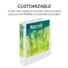 Eco-Friendly 3 Inch White 3 Ring Binder Durable Recyclable Plant Based Material