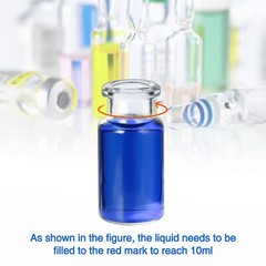 100pcs 10ml Vials Glass Clear Bottom Headspace Vial Flip Off Caps Rubber Stopper