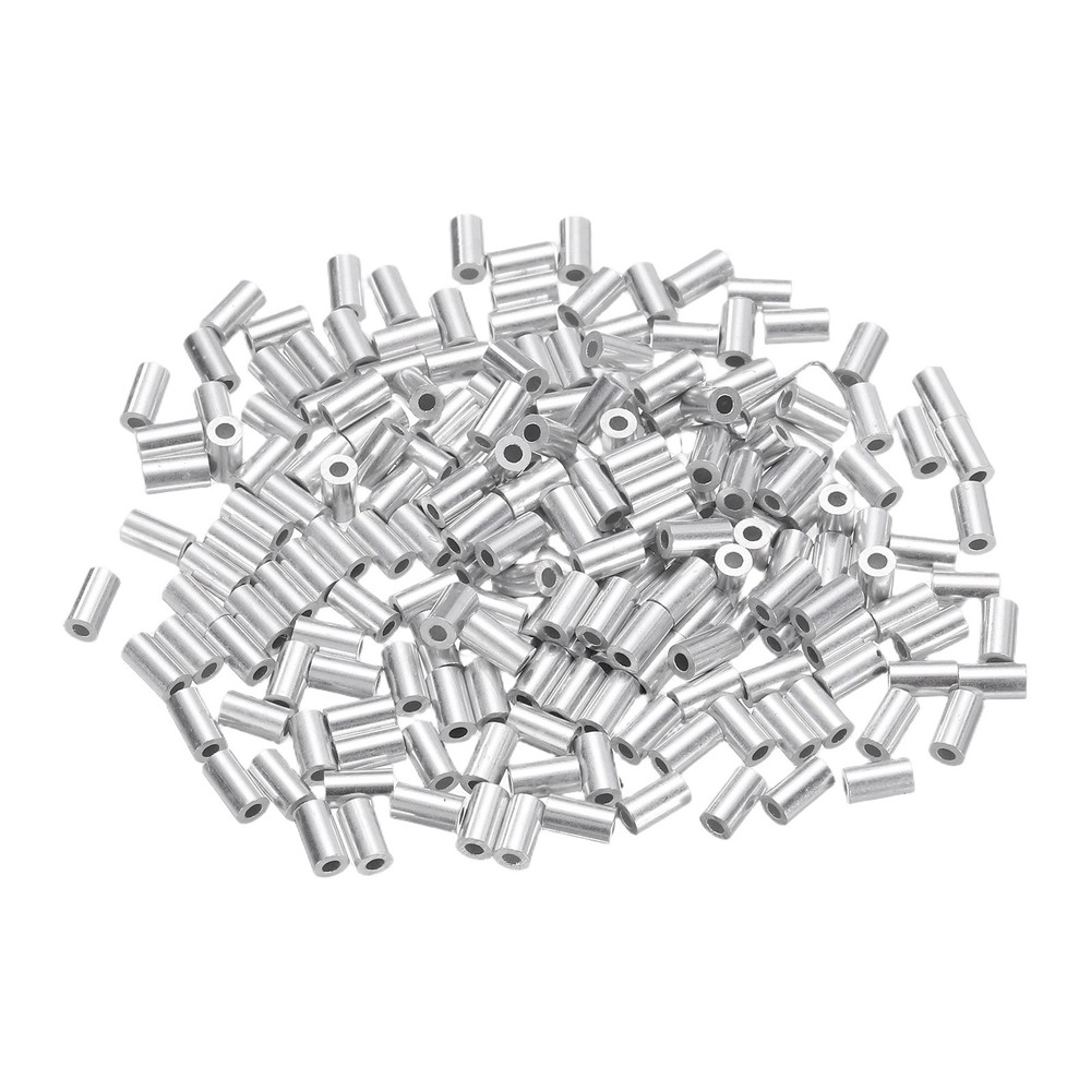 200Pcs Crimping Loop Sleeves for 1/32″ Wire Rope Round Wire Rope Sleeve