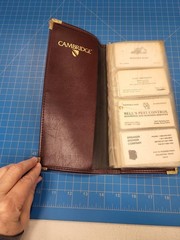 Vintage Cambridge Mead 33072 Business Card Organizer Book Holder Wallet Brown