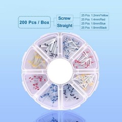 200 Pcs Dental Fiber Post Glass Quartz Teeth Restorative Posts 1.0 1.2 1.4 1.6mm