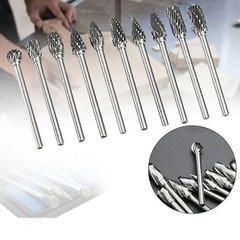 10pcs 1/8?? Shank Carbide Burr Set Burrs For Aluminum Die Grinder Bit Pack New