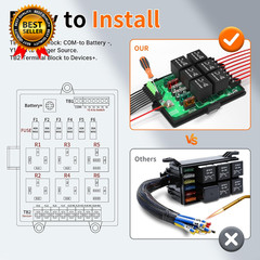 Relay Box Fuse Relay Box 12V Automotive Universal Fuse Panel with 6 Way Relays