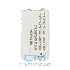 Type 128 USB Power Module Dual Port 2.1A 5V USB+Type-C Charging Socket Module
