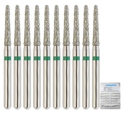 Dental Diamond Burs FG Round End Taper 856/014C Coarse Grit Green Friction Grip