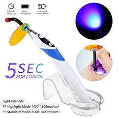 Dental Wireless Cordless LED Cure Curing Light Lamp 1800mw 5SEC Resin Cure Tool