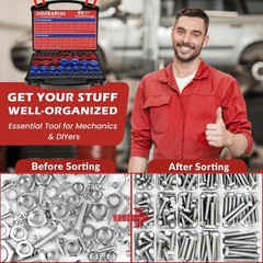 Thread Checker, 66pcs Nut and Bolt Thread Checker, 33 Inch & 33 Metric Box Set