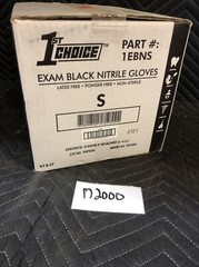 1000ct Case 1st Choice Nitrile Gloves Black 3 Mil Exam Powder Free Non Latex Sm