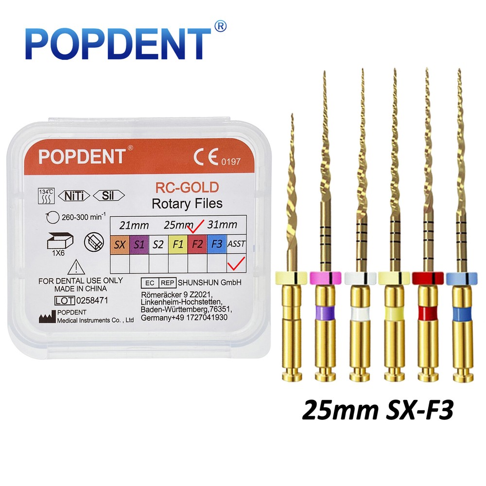 Dental Endodontic Rotary Endo Root Canal File X-Pro Blue /Gold Taper POPDENT