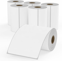 4X6 Blank Direct Thermal Shipping Labels, 250 Labels per Roll, 6 Rolls, 1500 Lab