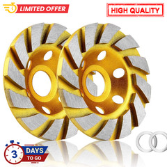 2pc 4″ Diamond Grinding Cup Wheel 12 Segments Turbo Concrete Stone Marble Cerami