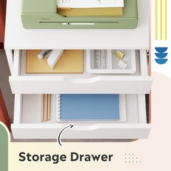 DEVAISE 5 Drawer Filing Cabinet Under Desk White
