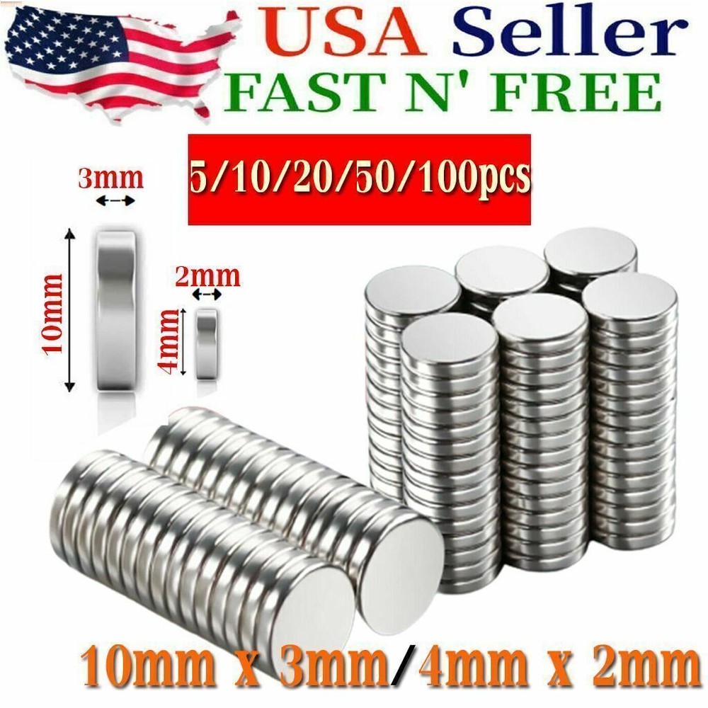 Super Strong N35 Round Disc Neodymium Mini Fridge Magnet Rare Earth 10x3mm 4x2mm