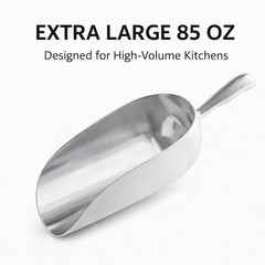 Choice 85 oz One-Piece Aluminum Utility Scoop Ice Scoop 16 1/2″ Handle