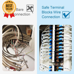 Terminal Block 2 Pack 6 Circuits 20-30A 200V-450V Dual Row Screw Terminals