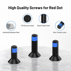 Red Dot Screw Kit 9 Pcs #6-32 Screw Diameter 7Mm Includes 9.5Mm/11Mm/12.5Mm Blue