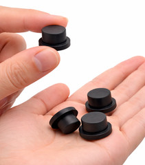 1/2” Silicone Rubber Push In Feet Fits 1/2″ Hole x 3/4″ OD Various Pack Sizes