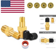 1/8″ NPT Tank Valve, Anti-Corrosion Brass Schrader Valve with 1/8″ Male NPT a…
