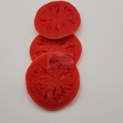 Wax Tomato Slices, Fake Food Veggies, 10 pieces.