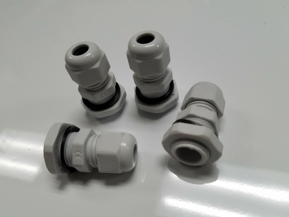 (4) pcs 3/8 ” NPT – Strain Relief Cord Grip Cable Gland w/nut + gasket – NEW