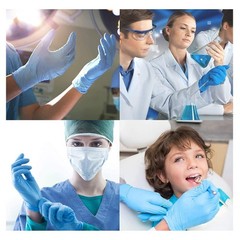 Basic Medical Synmax Vinyl Exam Gloves – Latex-Free & Powder-Free – Medium,